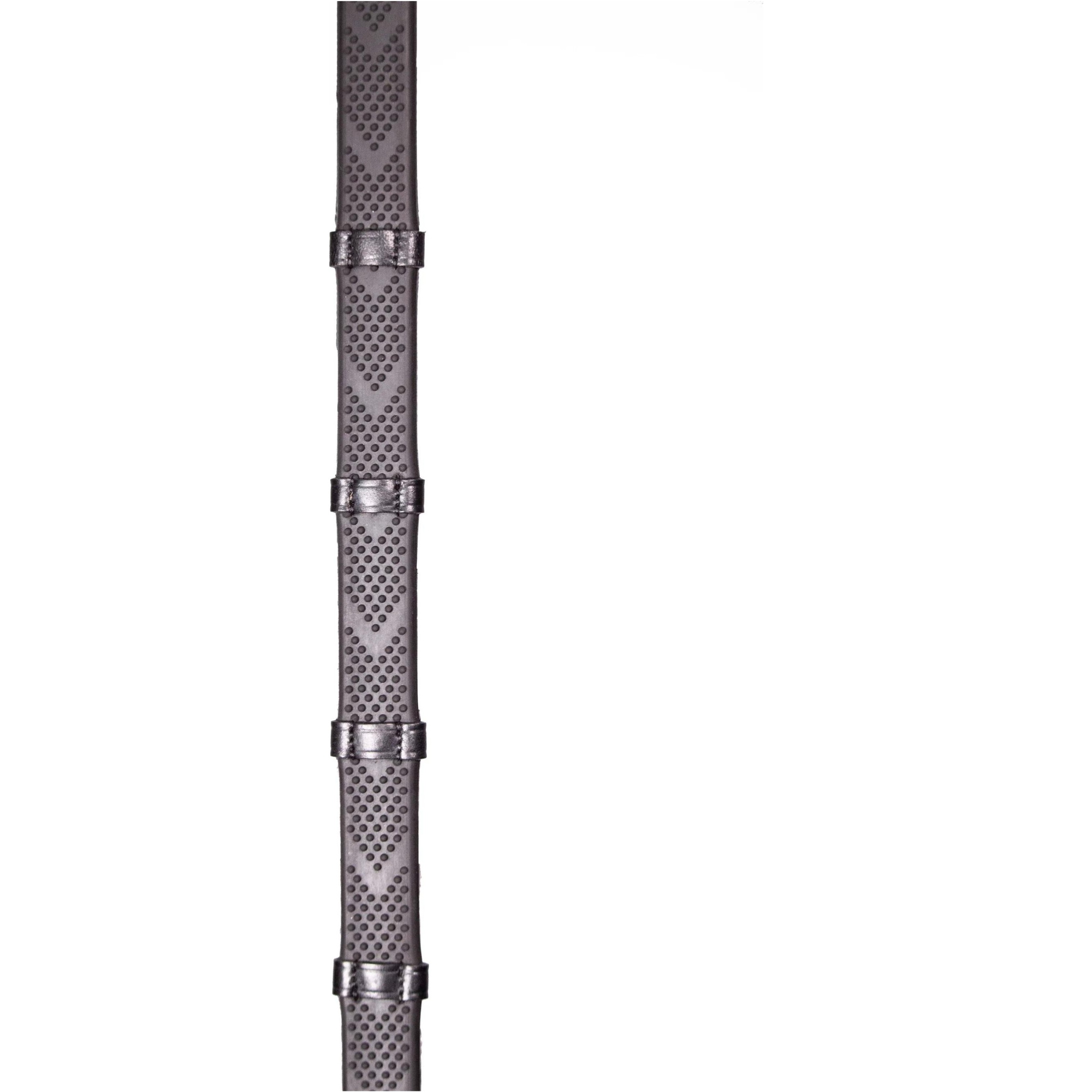 Henry James V-Grip Hybrid Rubber Reins with Leather Stoppers RR1- BLACK